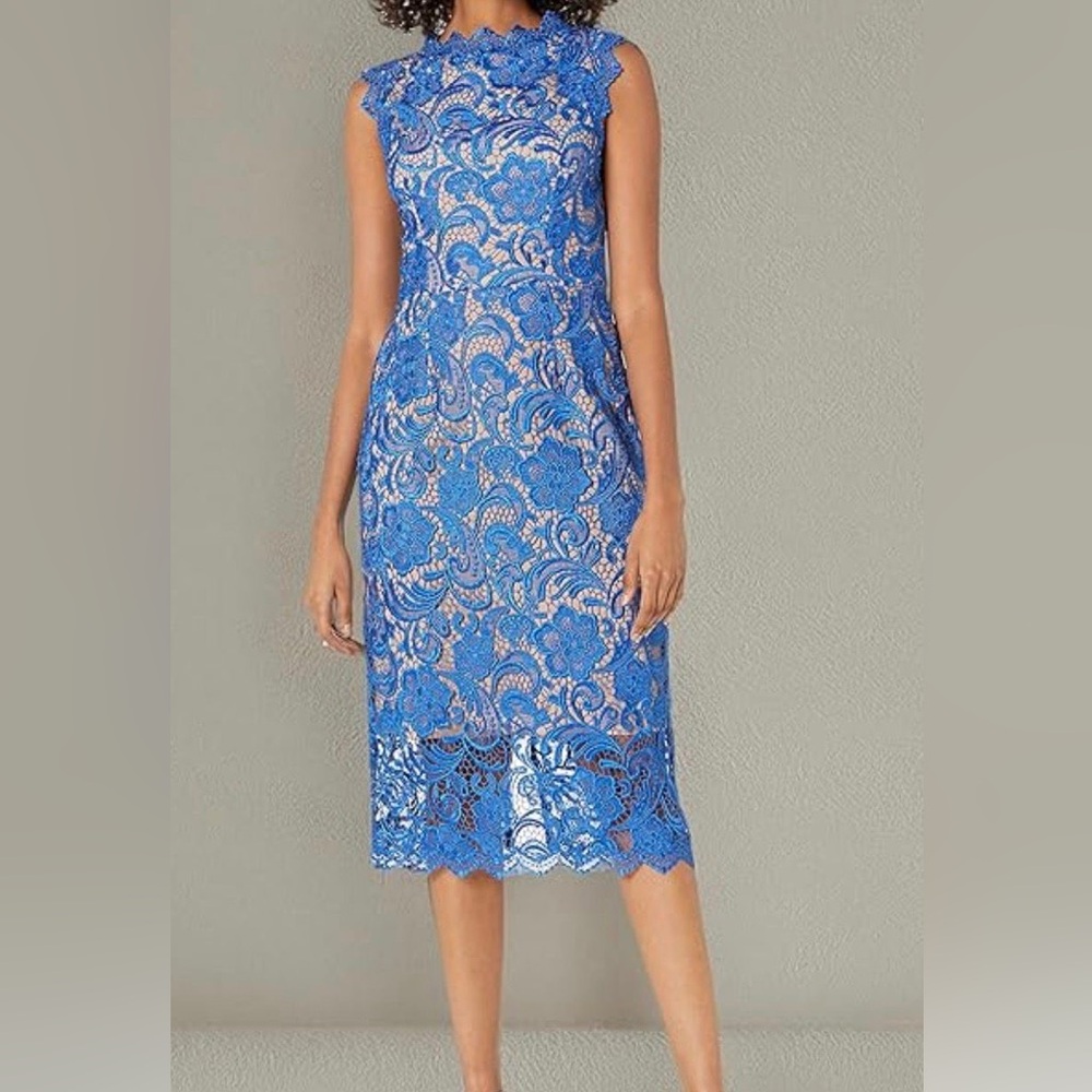 Dress the Population Royal Blue Floral Lace Dress